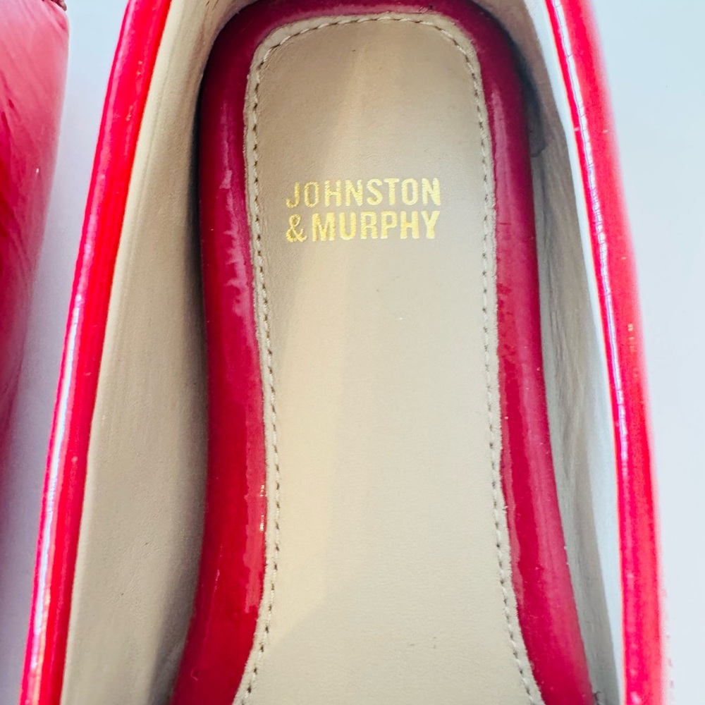 Johnston & Murphy Women’s Red Patent Leather Penny Loafers - Picture 6 of 11